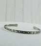 Silver Cuff - Embossed Flower Pattern with Antiqued Finish. Size Medium - Image 6