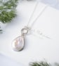 Pearl pendant necklace, one of a kind statement silver pendant - Image 7