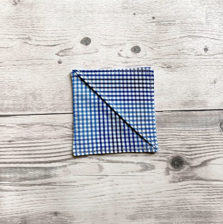 Fabric corner bookmark. Checked themed. Cotton. Book lovers gift. Small present.