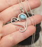 Sterling Silver 925 Unique Heart Pendant With Labradorite - Image 1