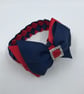 School Navy and Red pleated bun wrap - Image 2