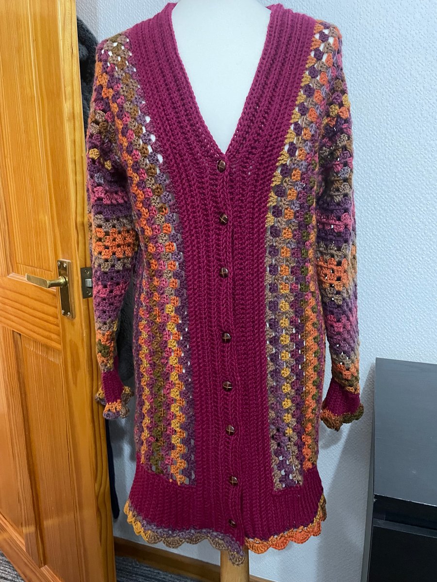 Long crochet cardigan 