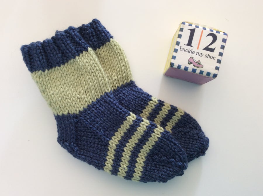 Hand knitted baby socks