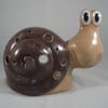 Cute Ceramic Patio Garden Snail Animal Figurine Tealight Candle Holder Ornament.