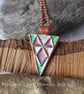 Copper Harlequin Triangular Pendant - Image 1