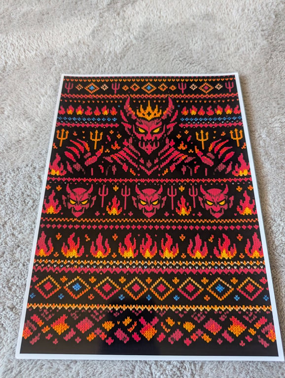 Knitted design Hellsgate inspired Fair Isle A4 photo print 