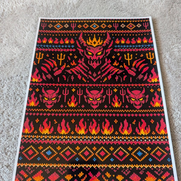Knitted design Hellsgate inspired Fair Isle A4 photo print 