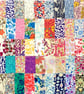 100 Liberty Fabric Scraps 2.5inch Squares : ALL DIFFERENT DESIGNS 