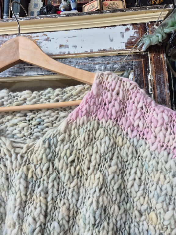 Naturally dyed, hand knitted chunky tank top