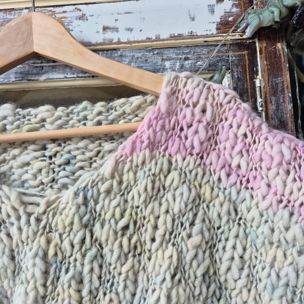 Naturally dyed, hand knitted chunky tank top