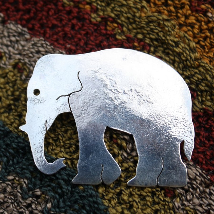 Sterling Silver Elephant Brooch