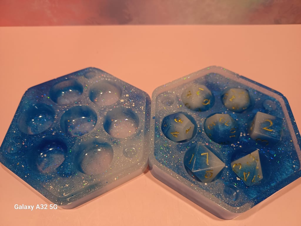 Blue and White Dice Set