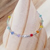 Custom order for Mandy-sterling silver and Swarovski rainbow bracelet