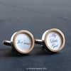 Custom Text Cufflinks, Say it in Your Own Words in Beautiful Script Lettering 