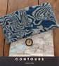 Scafell Pike Contour Cowl, Denim Blue Merino Wool Neck Warmer, Lake District