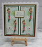 Christmas Card Merry Christmas Stockings and Snowflakes 3D Luxury Handmade Card - Image 1