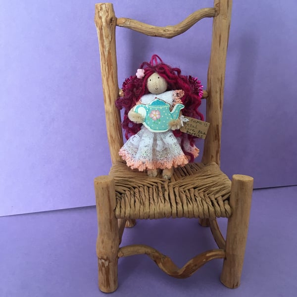 Tiny Pink Tea Pot Fairy Doll Decoration