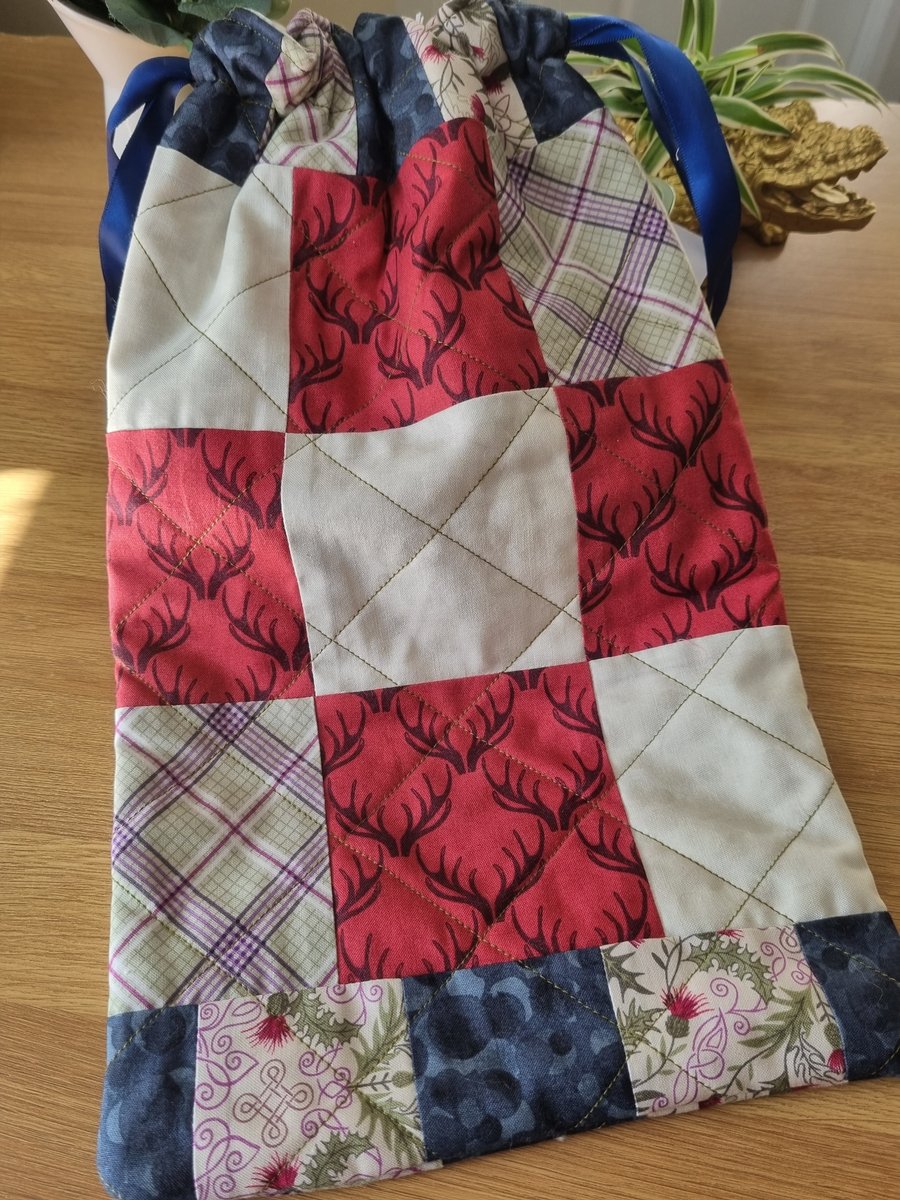 Quilted patchwork hot water bottle complete with HWB.