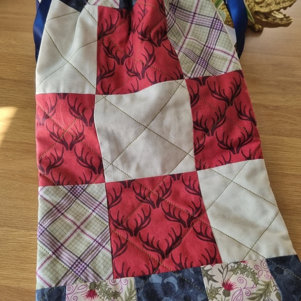 Quilted patchwork hot water bottle complete with HWB.