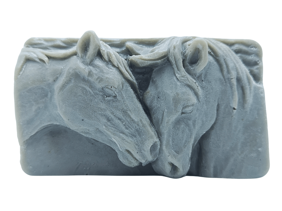 2 Horses soap. Activated charcoal. Handmade. Sandalwood essential oil. Gift.