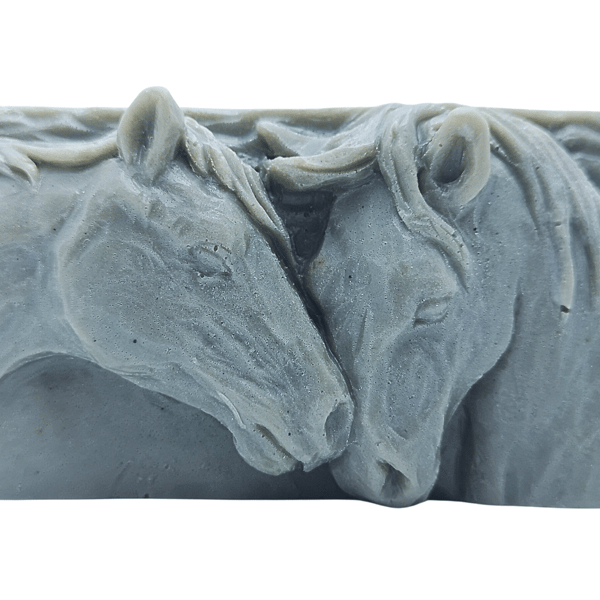 2 Horses soap. Activated charcoal. Handmade. Sandalwood essential oil. Gift.
