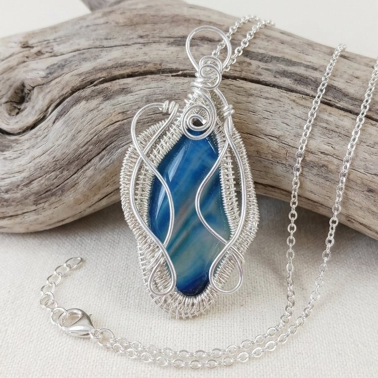 Wire Wrapped Agate Necklace
