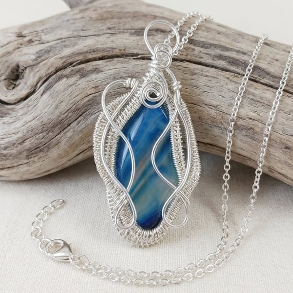 Wire Wrapped Agate Necklace