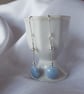 Blue Sky Sterling Silver Earrings featuring Hexagonal blue Opals