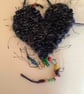 Blue and gold woolly hanging decorated heart - Image 8