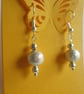 Silver plate beads dangle earrings - Image 2