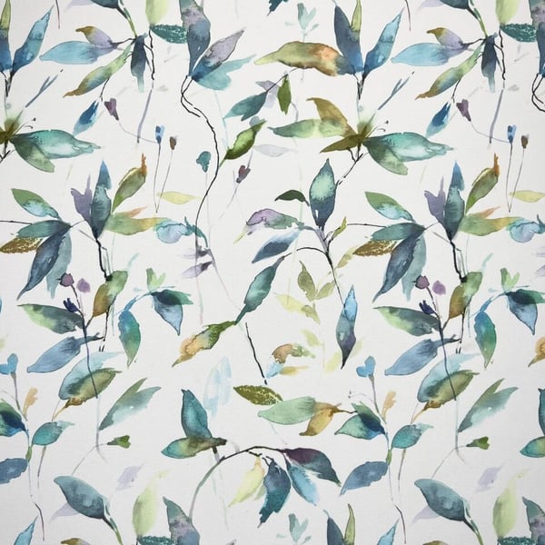 100 x 145cm Flowers Water Resistant Tablecloth    Blue Leaf