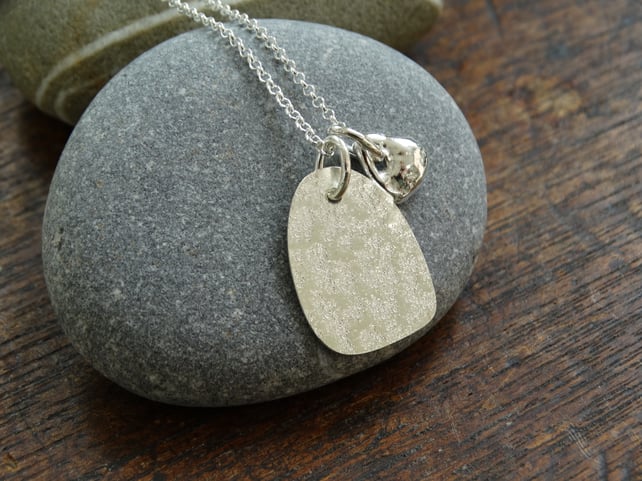 Charm cluster pendant - mathom and hagstone - recycled sterling silver