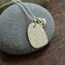 Charm cluster pendant - mathom and hagstone - recycled sterling silver