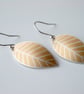 Orange leaf oval earrings - Image 3