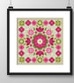 044B - Cross stitch pattern, Neon pink geometric linear flower bouquet Mandalla - Image 3