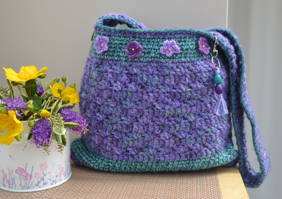 Charming Lavender Bag With Flowers