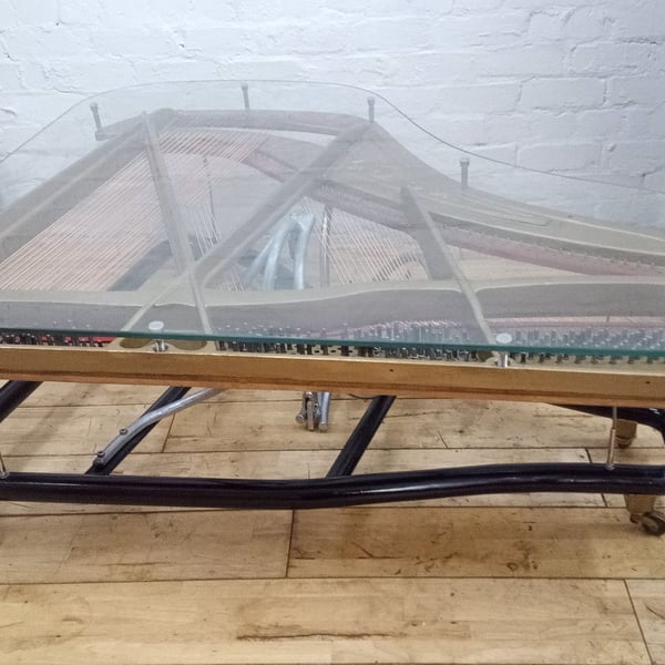 Floating Coffee Table from a Baby Grand Piano Trensegrity Design