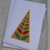 Modern Gold, Green and Red Christmas Tree - Christmas Card