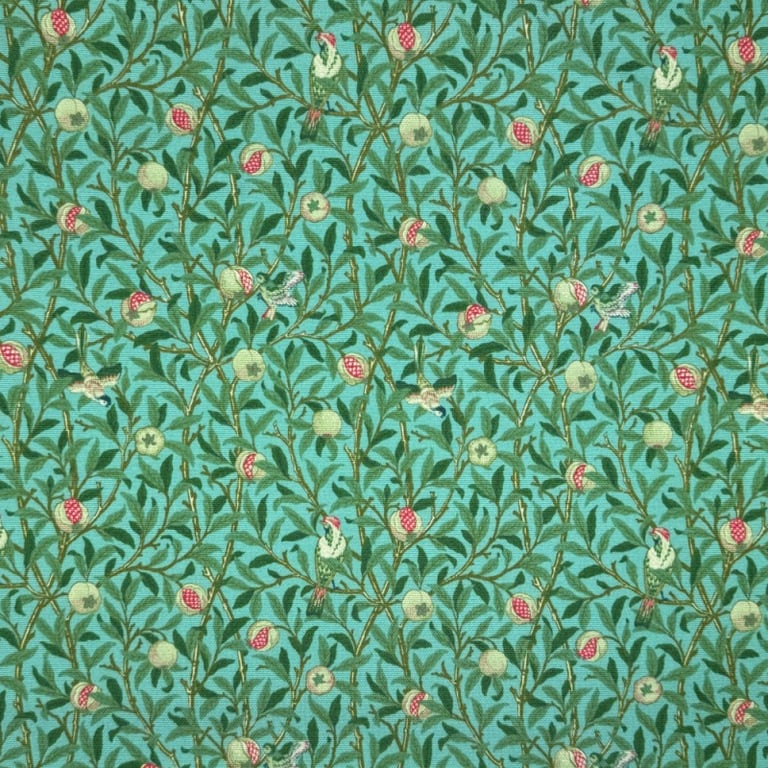 250cm William Morris Coated Water Resistant Tablecloth Bird and Pomegranate