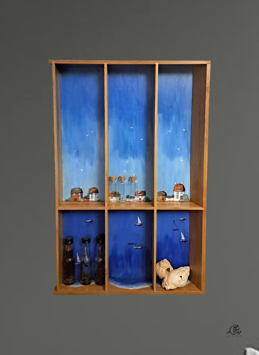 Handpainted shelf for trinkets