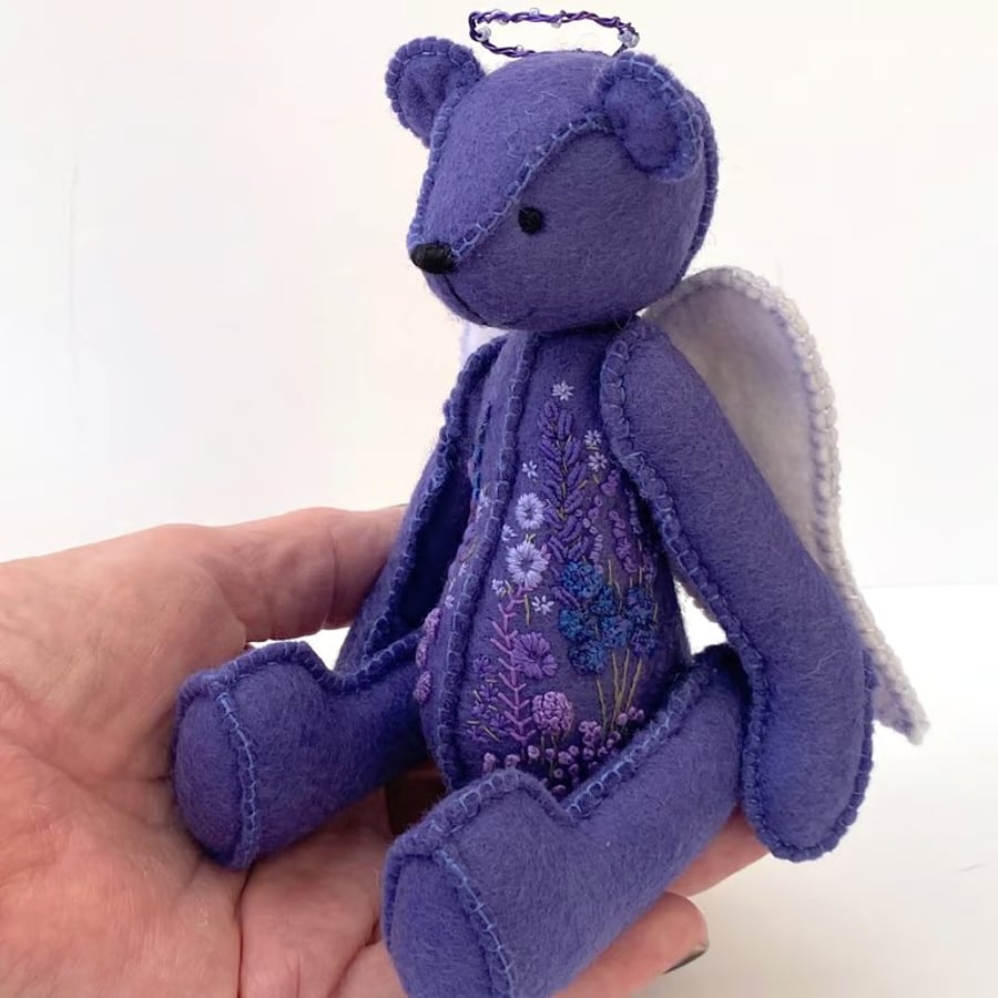 Angel Teddy bear. One of a kind collectable artist bear, Keepsake by Bearlescent