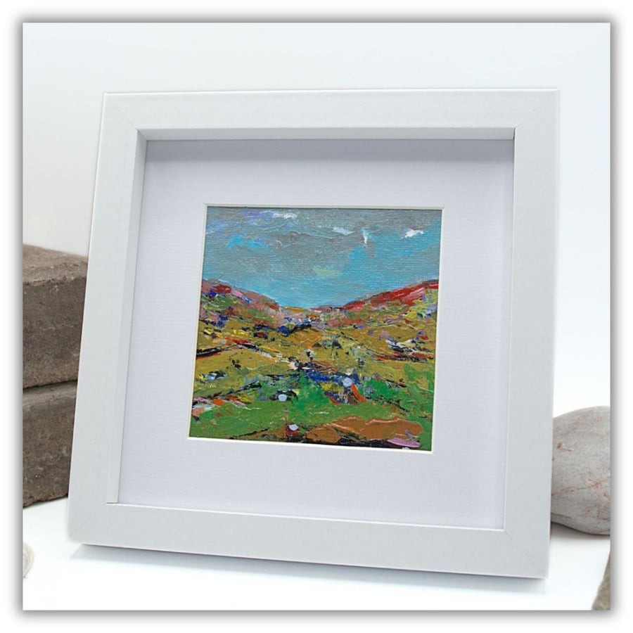 Framed acrylic painting - landscape - Scotland - A Scottish Glen