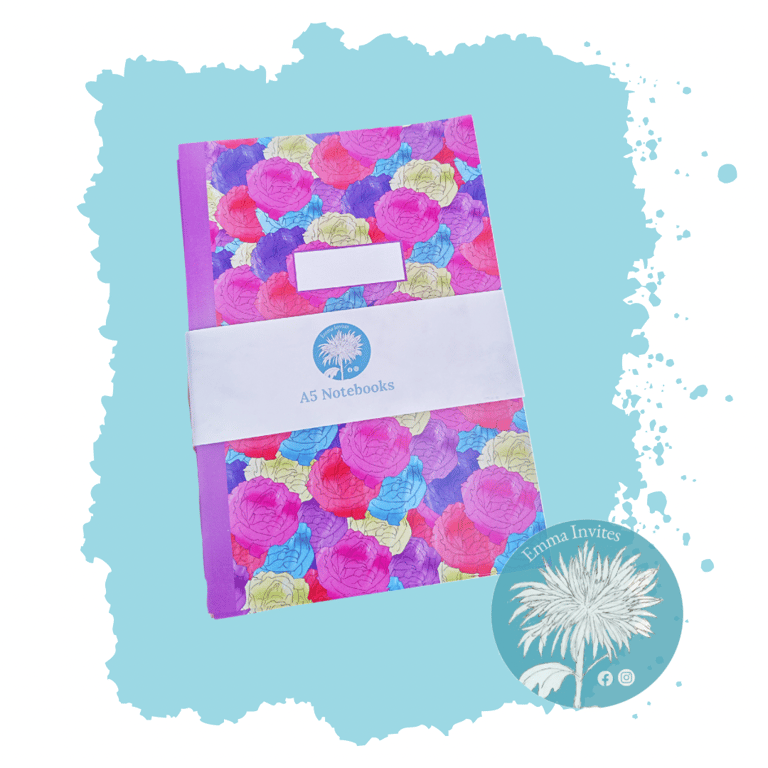 Colourful roses A5 notebook set