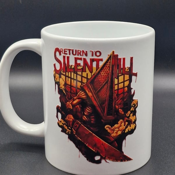 New Return to Silent Hill Mug Pyramid Head Nurse Horror Movie Gaming Fan Art