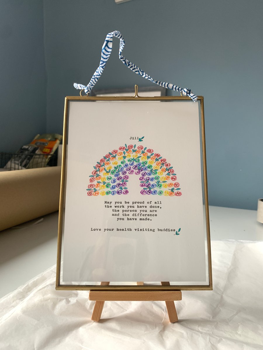 Retirement Print - Hand Painted giclee print of my Rainbow with Retirement quote