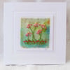 HAND EMBROIDERED FLORAL GREETINGS CARD 