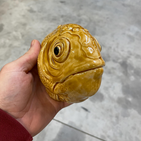 Ceramic Wall Mounted Fish Head Sculpture