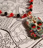 Mexican day of the dead skull and rosary bead necklace - Image 3