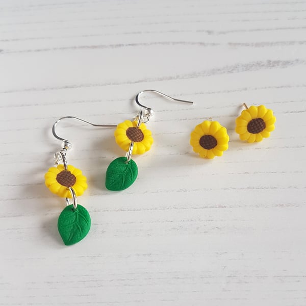 Sunflower Earrings, Summer, nature, flowers, drop, stud CHOOSE YOUR STYLE