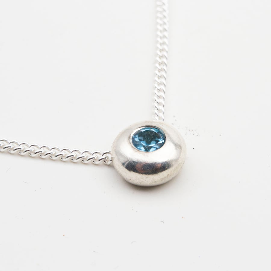 Birthstone pebble pendant